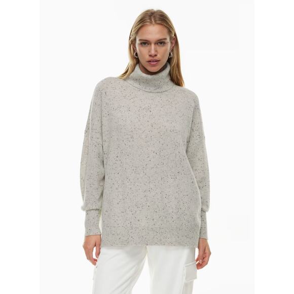 Aritzia Sweaters - Aritzia Babaton Luxe Cashmere Rosemont Sweater Speckled Grey White